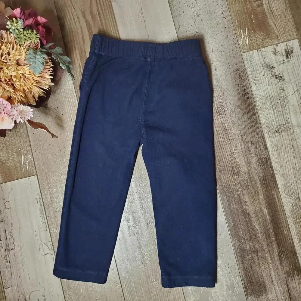 OshKosh B'gosh Navy Blue Fleece Sweatpants Toddler Boy Size 3T EUC